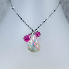 Load image into Gallery viewer, Australian Opal and Pink Tourmaline Hope and Self-Compassion Talisman Necklace
